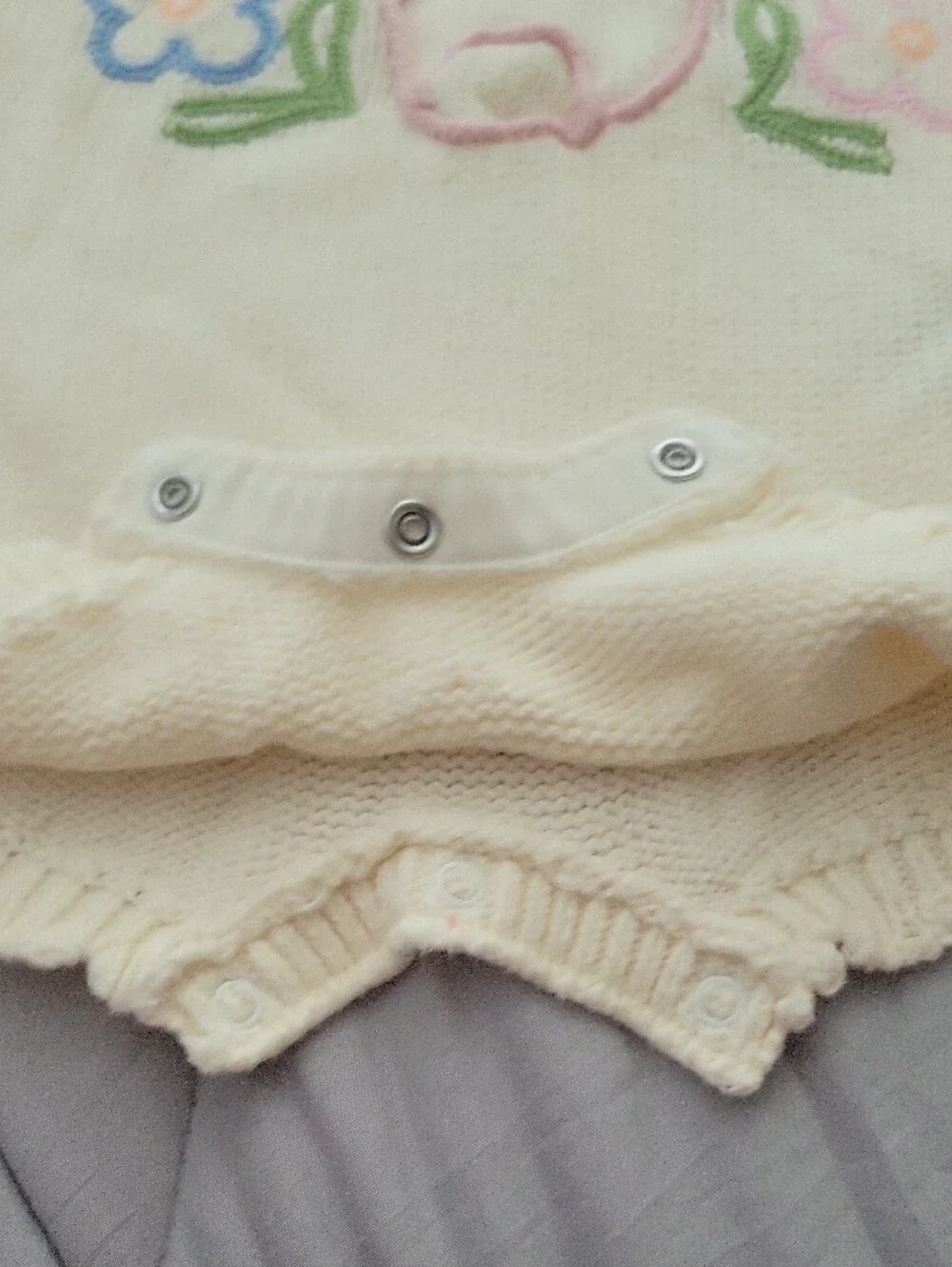 Old Navy Cream Knit Bunny & Floral Romper
